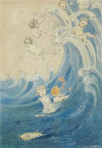 ALICE CADDY. Babies in a Wave with a Catfish.